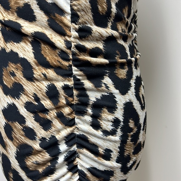 𝅺THALIA Sodi Animal print Rusched dress Size XS (D4) - Picture 5 of 12